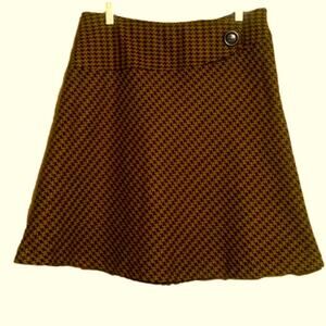 B.MOSS TAILOR Green and Black Mod A-line Skirt with Asymmetrical Waist Size 10